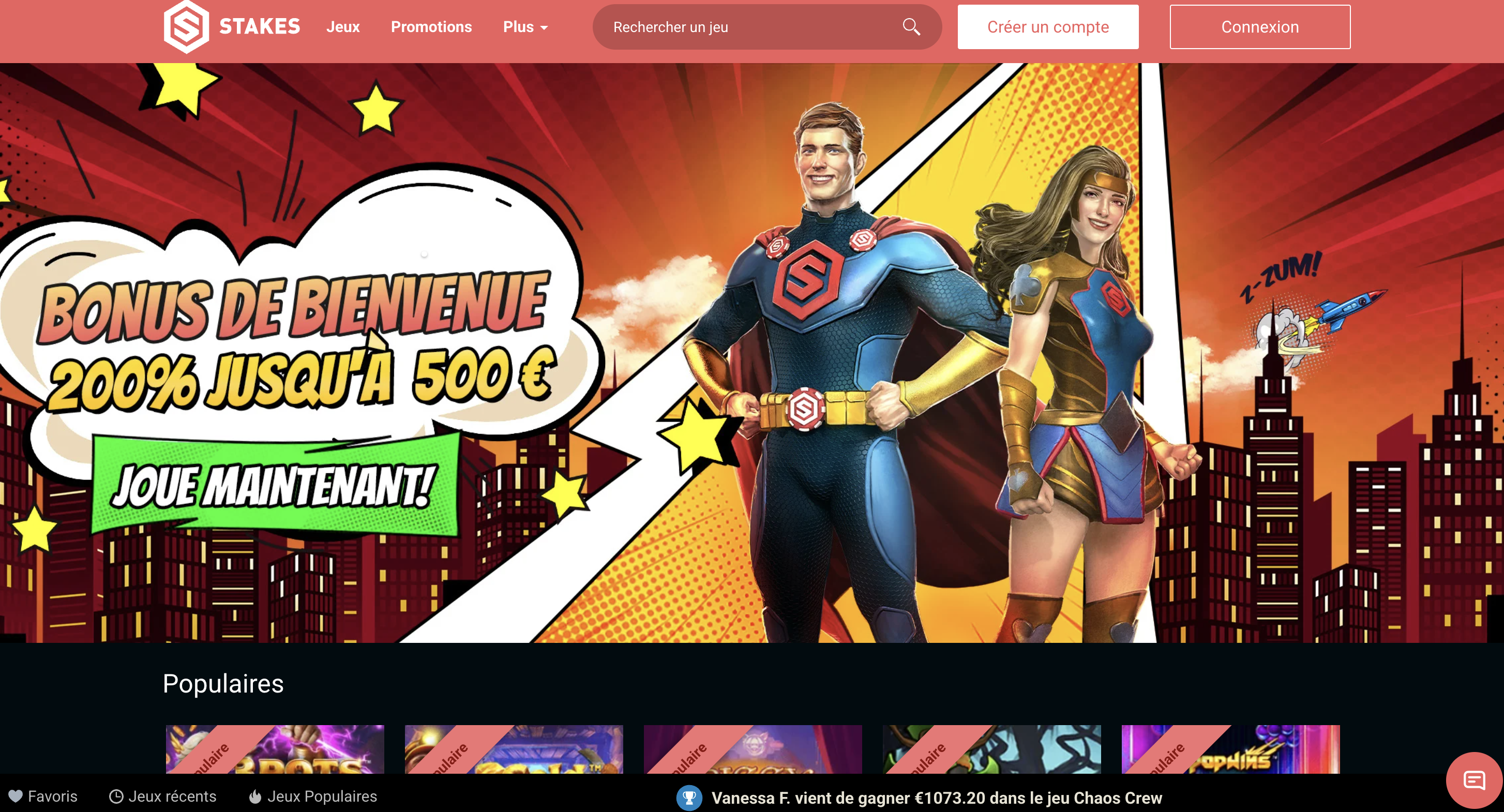 stakes -- formule d'accueil + rotations code bonus casino sans depot